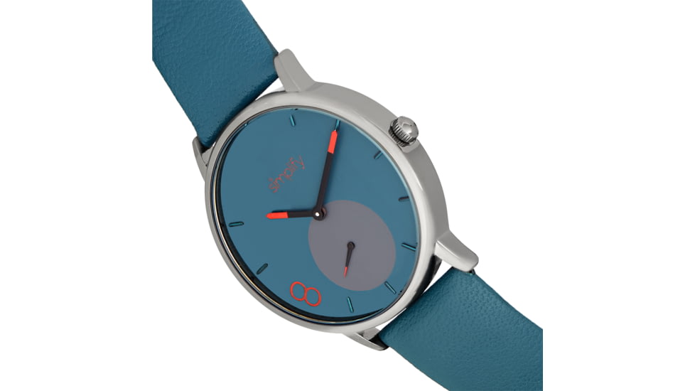 Simplify The 7200 Leather-Band Watch, Teal/Teal, One Size, SIM7205