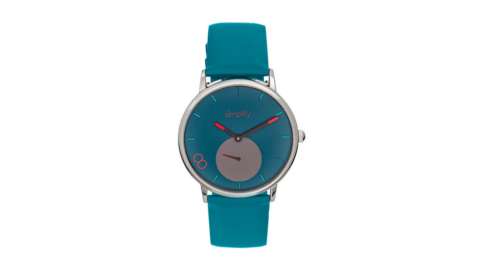 Simplify The 7200 Leather-Band Watch, Teal/Teal, One Size, SIM7205