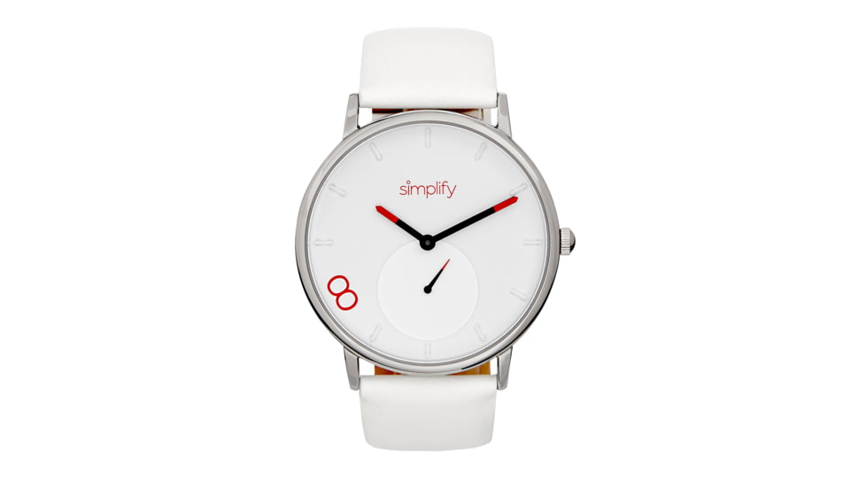 Simplify The 7200 Leather-Band Watch, White/White, One Size, SIM7201