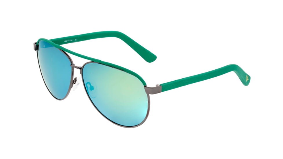 Sixty One Sunglasses Wreck Polarized Sunglasses - Unisex, Gunmetal/Green, One Size, SIXS107GM