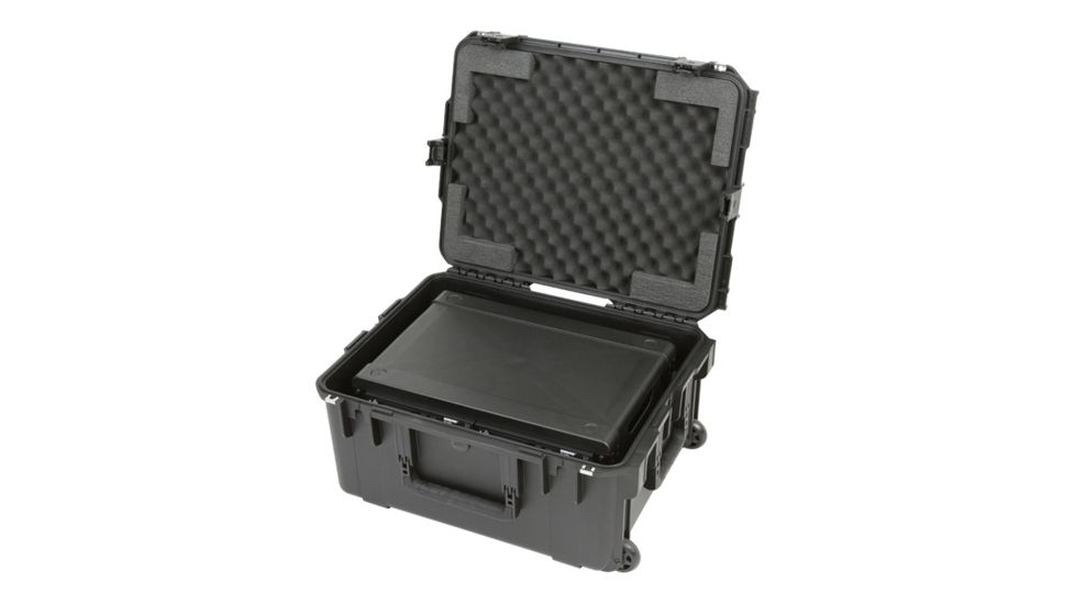 SKB Cases 2U iSeries Wireless Mic Fly Rack with Wheels, Black, 25.25in x 19.75in x 12.75in 3i-221710WMC