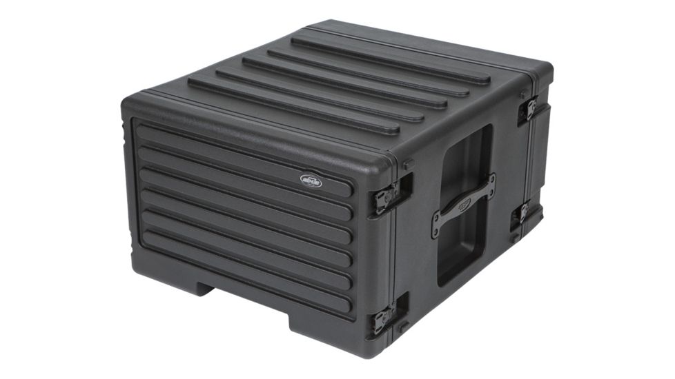 SKB Cases 6U Roto Rolling Rack w/ wheels and handle, Black, 19in x 10.5in 1SKB-R6UW