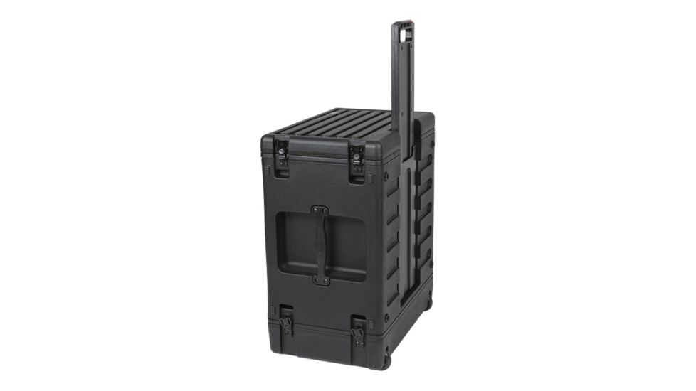 SKB Cases 6U Roto Rolling Rack w/ wheels and handle, Black, 19in x 10.5in 1SKB-R6UW