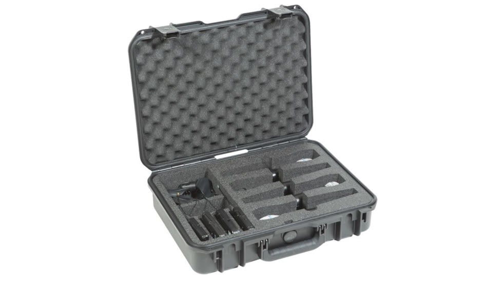 SKB Cases iSeries Injection Molded Case for 4 Wireless Mic Systems, Black 3i-1813-5WMC