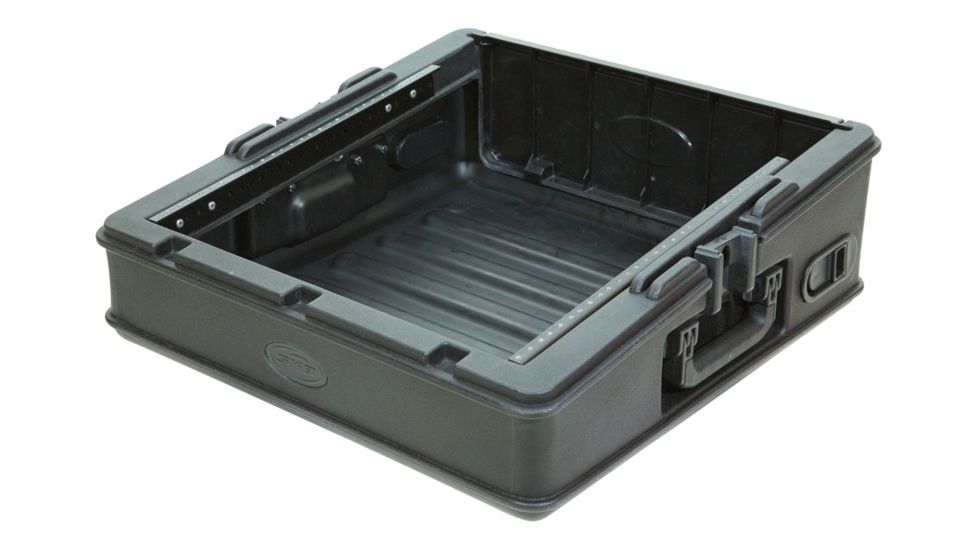 SKB Cases Roto-molded 10U Top Mixer Rack, Steel Rails, Hard top, L/R Access doors, Black 1SKB-R100
