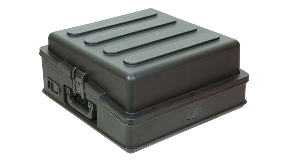 SKB Cases Roto-molded 10U Top Mixer Rack, Steel Rails, Hard top, L/R Access doors, Black 1SKB-R100