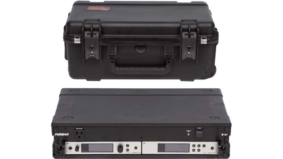 SKB Cases Seres Case W/Removeable 2U Injecton Molded 9in Deep Rack Cage, Carry-On Sze, Tsa Latches, Wheels, 3I-2011M72U