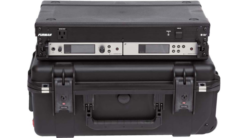 SKB Cases Seres Case W/Removeable 2U Injecton Molded 9in Deep Rack Cage, Carry-On Sze, Tsa Latches, Wheels, 3I-2011M72U