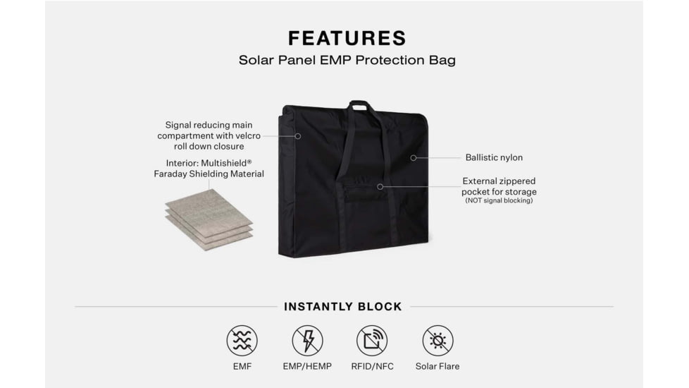 SLNT Solar Panel EMP Protection Bag, Black, 150L, SPUF-SPU3