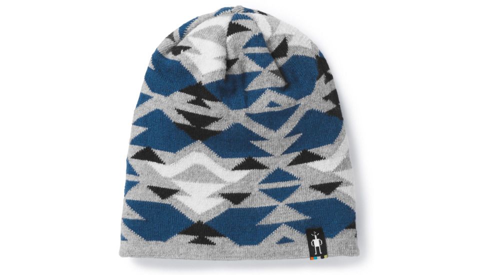 Smartwool Slopestyle Beanie-Youth Unisex, Light Gray-Deep Navy, Medium, SW000450B01-SM