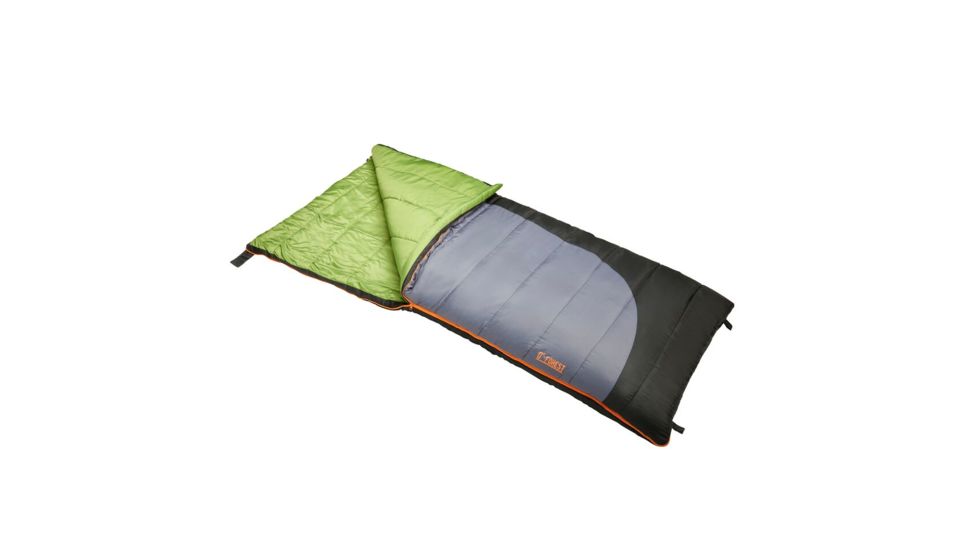 Slumberjack Forest 0 Reg RH Sleeping Bag, 80 x 34 in, Black/Gray 51720518RR