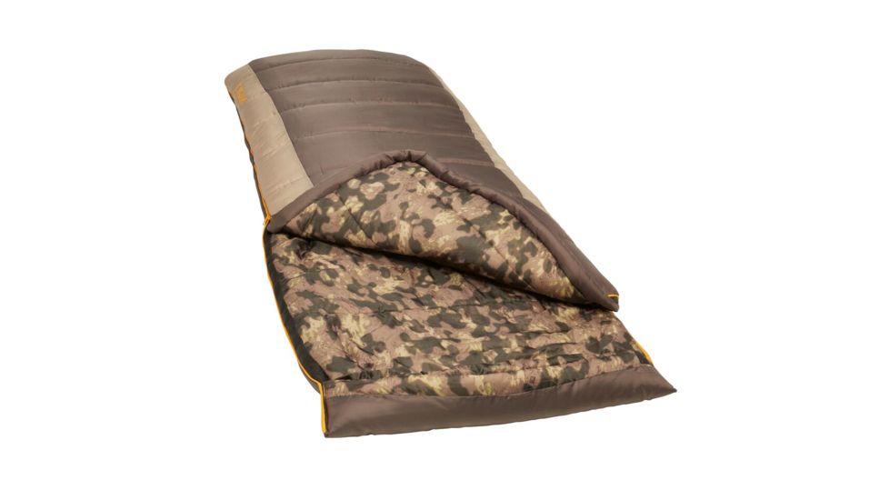 Slumberjack Wheeler Lake Sleeping Bag, 20 Degree Fahrenheit, Brown/Tan/Desert Camo, 51728018