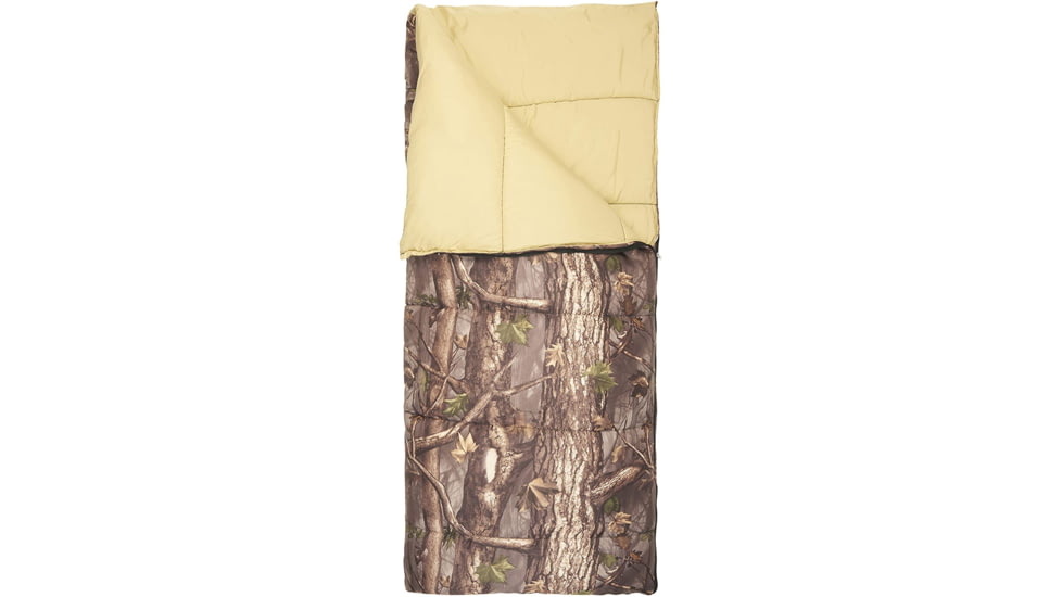 Slumberjack Youth Middle Fork 25-35 Degrees Sleeping Bag, Rectangular, HD Camo, 52735320HD