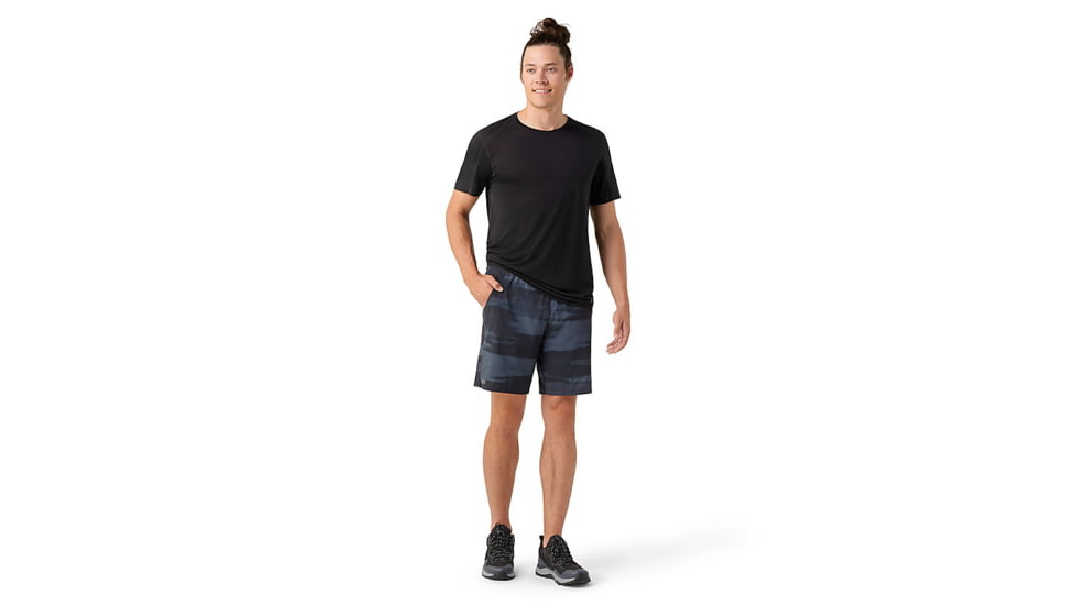 Smartwool Active Lined 8in Short - Mens, Black Horizon Print, Large, SW016966L541-L