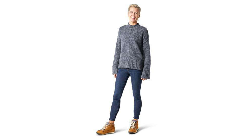Smartwool Bell Meadow Sweater - Womens, Black/Medium Gray Heather Marl, Large, SW016385E94-L