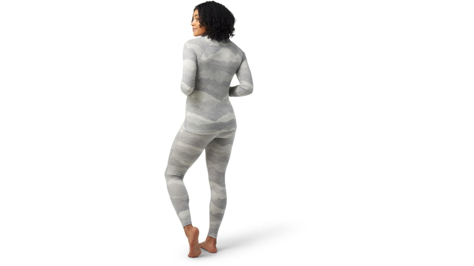 Smartwool Classic Thermal Merino Base Layer Pattern Crew - Womens, K55 Light Gray Mountain Scape, Small, SW016371K55S