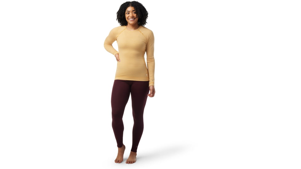 Smartwool Classic Thermal Merino Base Layer Pattern Crew - Womens, K79 Honey Gold Dot, Large, SW016371K79L