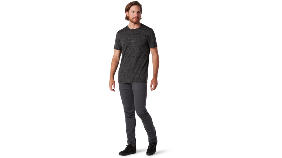 Smartwool Everyday Exploration Short Sleeve Henley - Mens, Black Heather, Small, SW000369A52-S