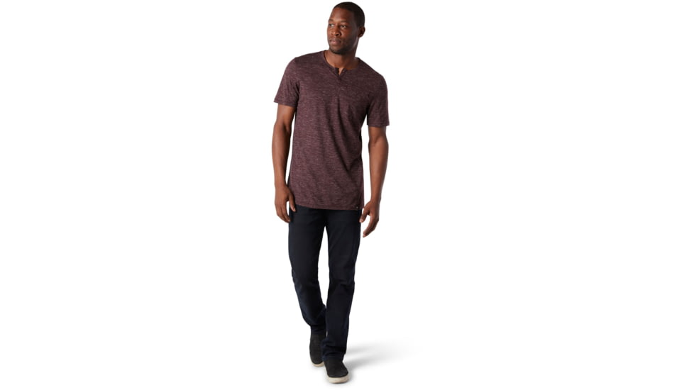 Smartwool Everyday Exploration Short Sleeve Henley - Mens, Woodsmoke Heather, Extra Large, SW000369B85-XL