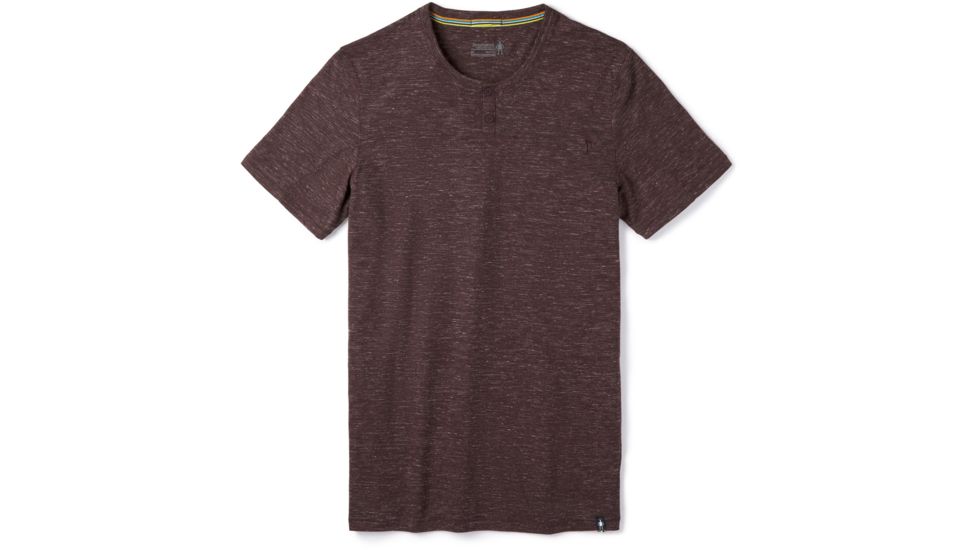 Smartwool Everyday Exploration Short Sleeve Henley - Mens, Woodsmoke Heather, Extra Large, SW000369B85-XL
