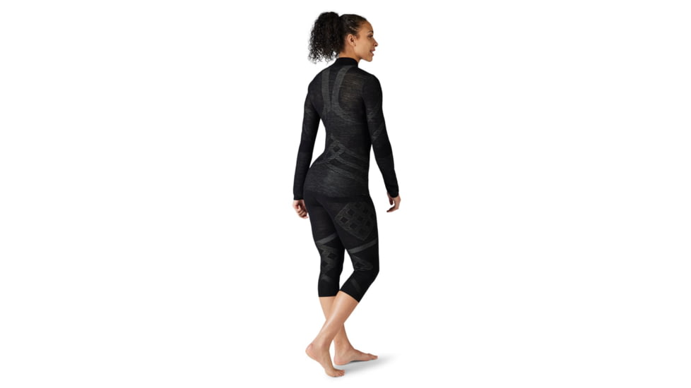 Smartwool Intraknit Merino 200 1/4 Zip - Womens, Black/White, Small, SW016261960S