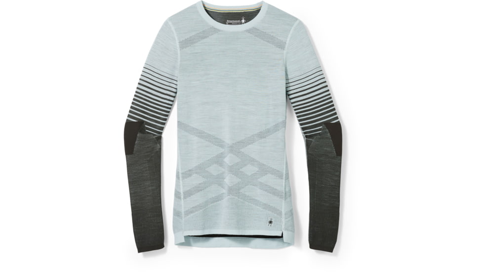 Smartwool Intraknit Thermal Merino Base Layer Pattern Crew - Womens, J21 Bleached Aqua, Medium, SW016412J21M