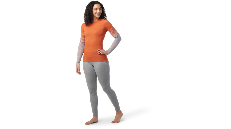 Smartwool Intraknit Thermal Merino Base Layer Pattern Crew - Womens, J31 Orange Rust Heather, Medium, SW016412J31M