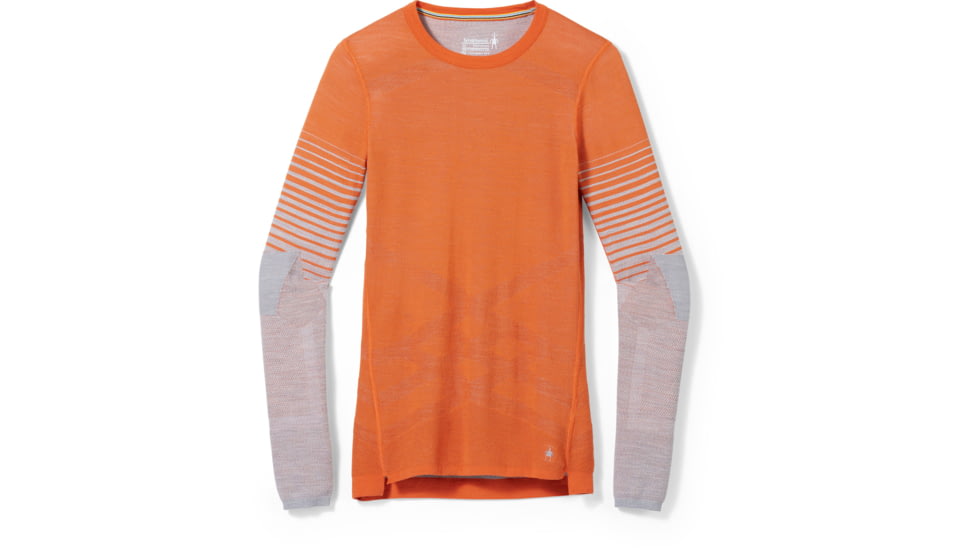 Smartwool Intraknit Thermal Merino Base Layer Pattern Crew - Womens, J31 Orange Rust Heather, Medium, SW016412J31M
