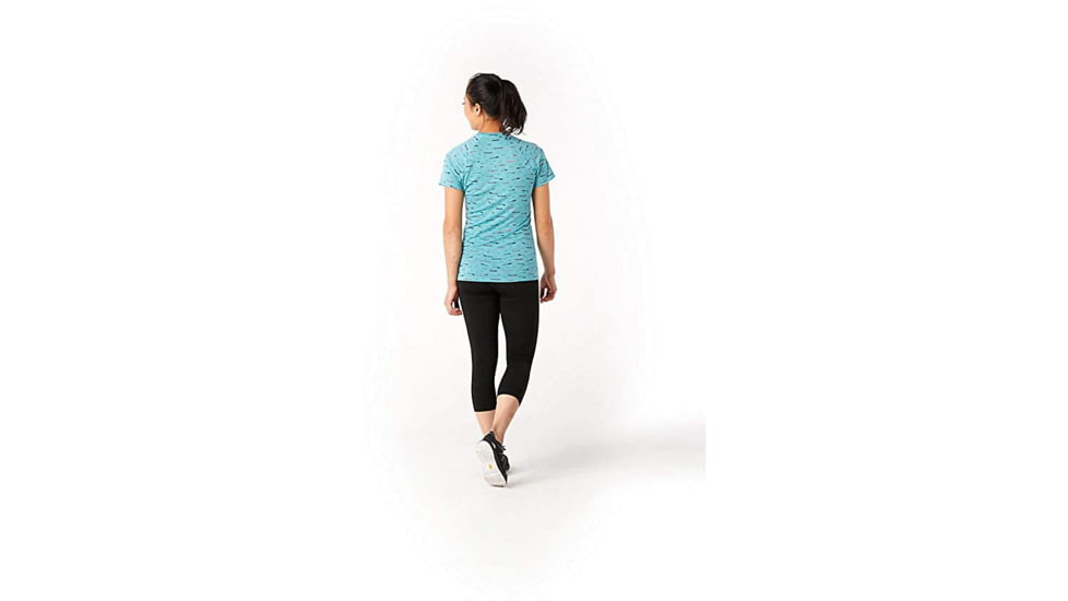 Smartwool Merino 150 Baselayer Print Short Sleeve - Womens, Nile Blue, Medium, SW016161B46-M