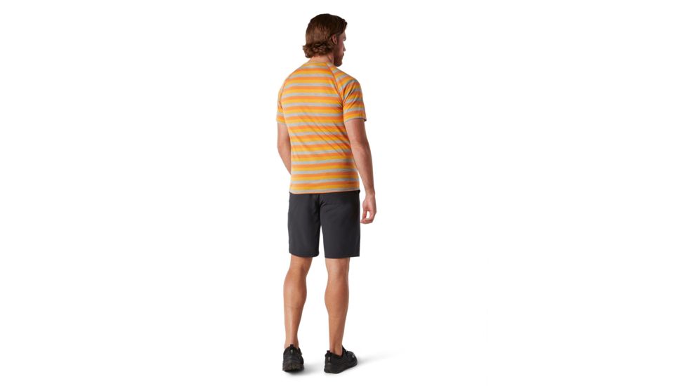 Smartwool Merino 150 Baselayer Short Sleeve - Mens, Atomic Orange Stripe, Small, SW016041D49-S