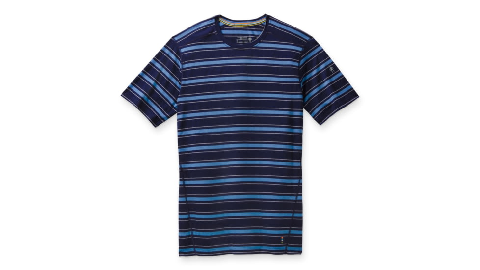 Smartwool Merino 150 Baselayer Short Sleeve - Mens, Deep Navy Stripe, Large, SW000744F91L