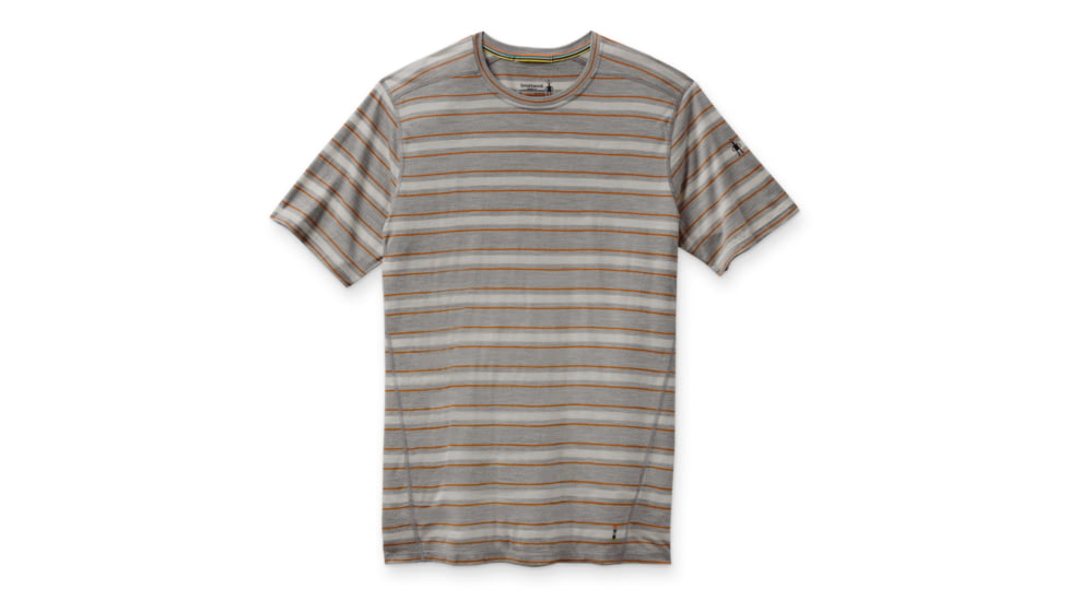 Smartwool Merino 150 Baselayer Short Sleeve - Mens, Light Gray Heather Stripe, Medium, SW000744F92M