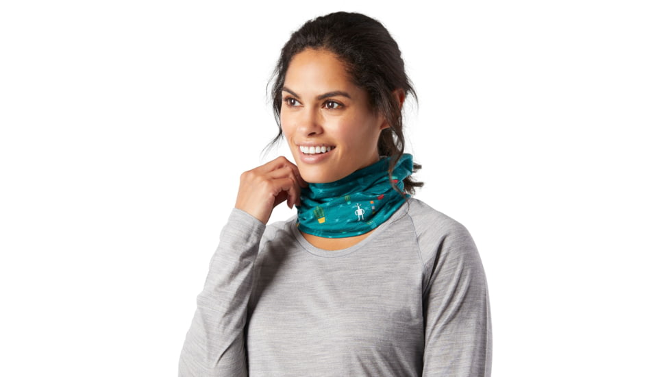 Smartwool Merino 150 Neck Gaiter, Dark Peacock Cactus Print, 1FM, SW018028D75-1FM