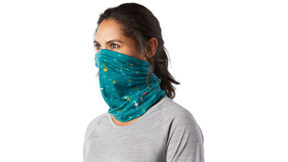 Smartwool Merino 150 Neck Gaiter, Dark Peacock Cactus Print, 1FM, SW018028D75-1FM