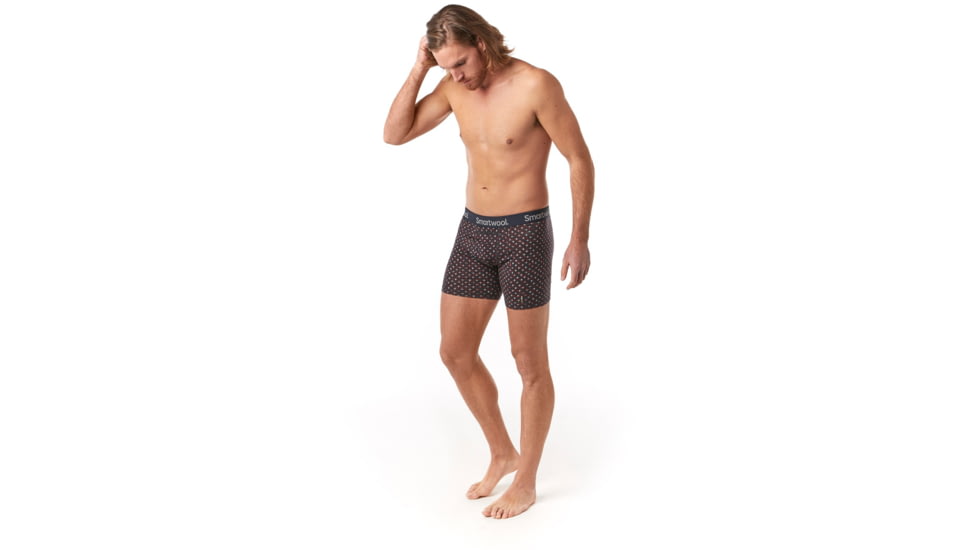 Smartwool Merino 150 Print Boxer Brief - Mens, Charcoal Tick Stitch Print, Extra Large, SW015151C49-XL
