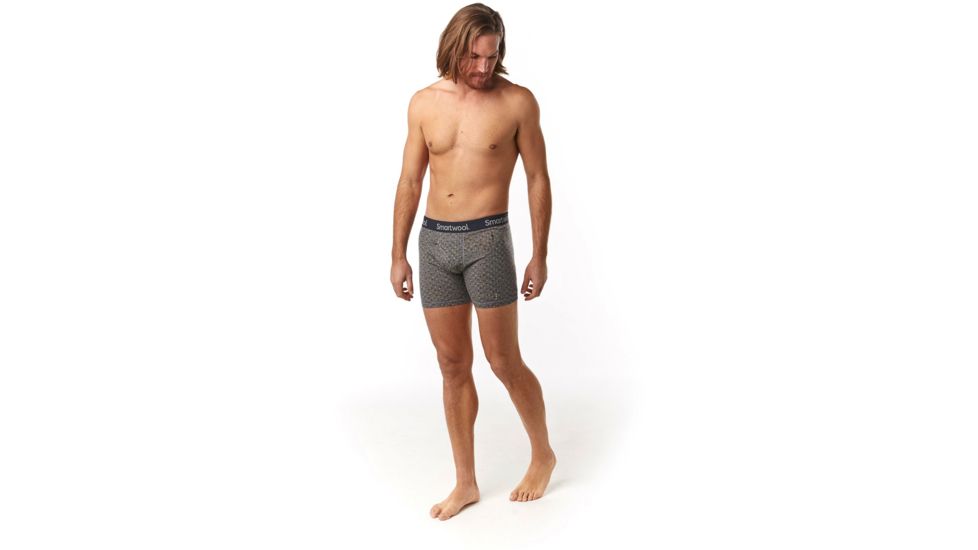 Smartwool Merino 150 Print Boxer Brief - Mens, Medium Gray Tick Stitch Print, Extra Large, SW015151C48-XL