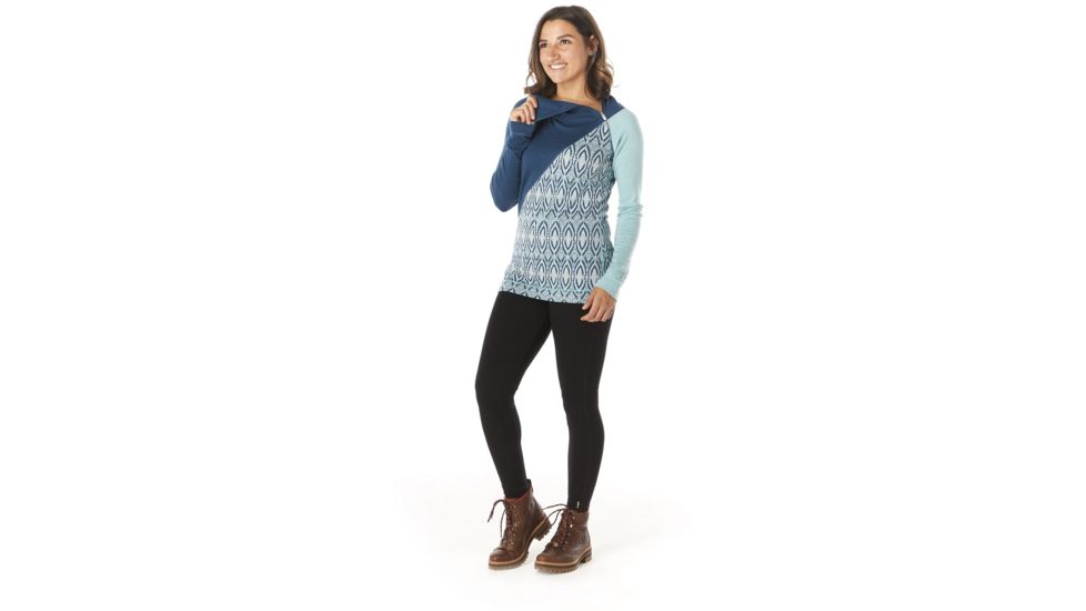 Smartwool Merino 250 Asym Top - Womens, Nile Blue Medallion, Small, SW015109C17-S
