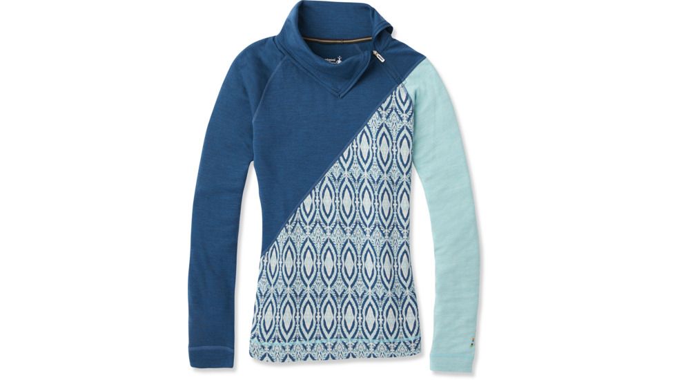 Smartwool Merino 250 Asym Top - Womens, Nile Blue Medallion, Small, SW015109C17-S