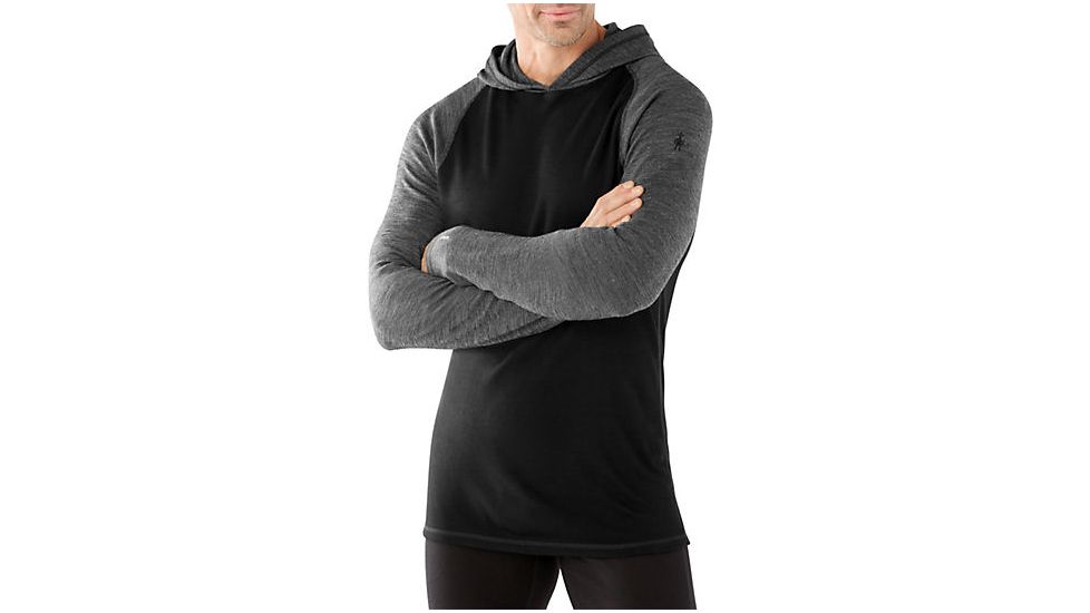 Smartwool Merino 250 Base Layer Pattern Hoody, Black, Small, SW016021001S