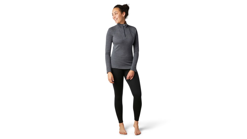 Smartwool Merino 250 Baselayer 1/4 Zip - Womens, Medium Gray Heather, Extra Small, SW016373084-XS
