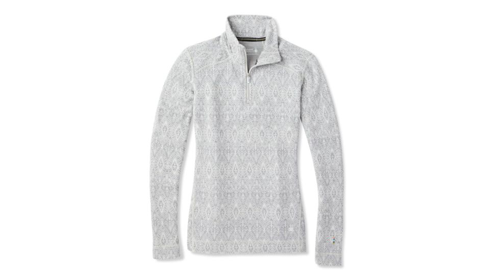 Smartwool Merino 250 Baselayer Pattern 1/4 Zip - Womens, Ash Medallion, Extra Small, SW0NP222C15-XS
