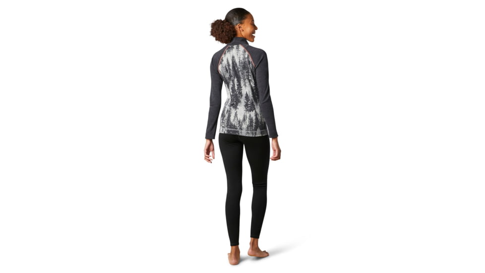 Smartwool Merino 250 Baselayer Pattern 1/4 Zip - Womens, Light Gray Forest Scape, Small, SW016375F51-S