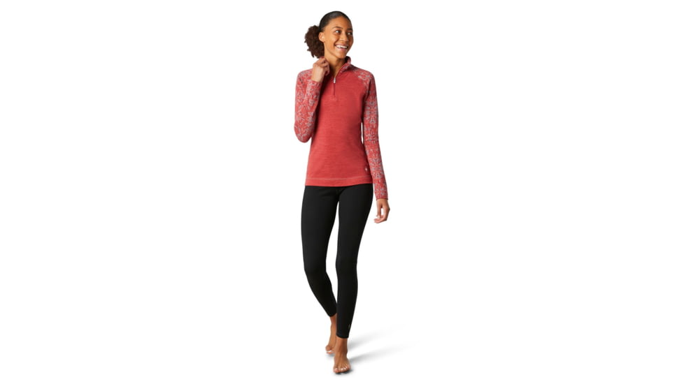 Smartwool Merino 250 Baselayer Pattern 1/4 Zip - Womens, Masala Digital Snowflake, Extra Small, SW016375E37-XS