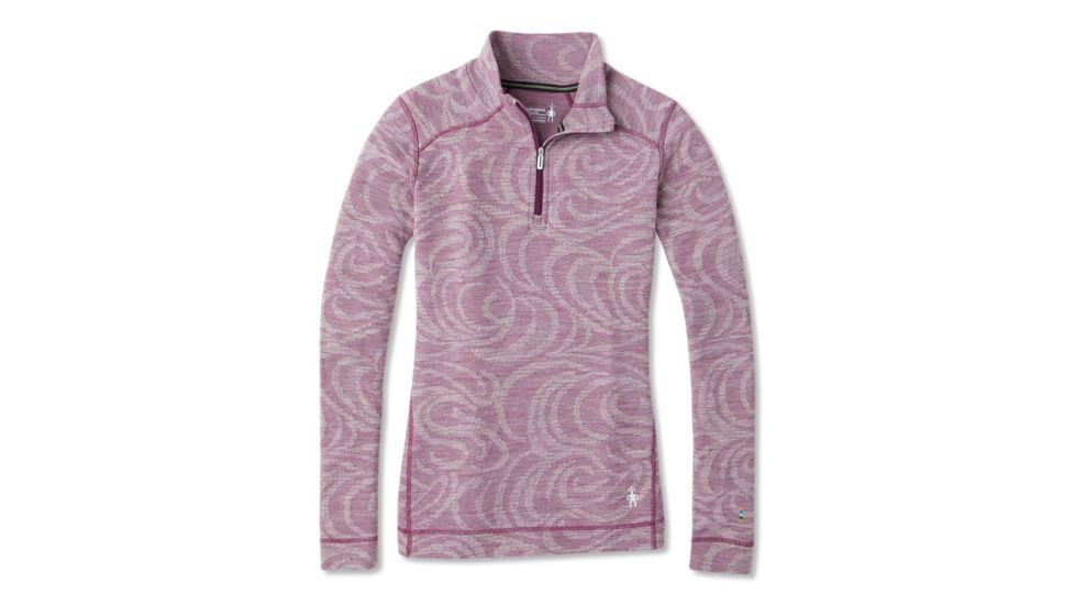Smartwool Merino 250 Baselayer Pattern 1/4 Zip - Womens, Sangria Snow Swirl, Extra Small, SW0NP222C76-XS