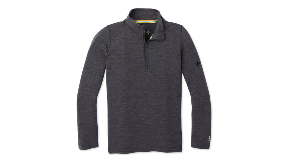 Smartwool Merino 250 Baselayer Zip T - Kids, Charcoal Heather, 2XS, SW0SN111010-XXS