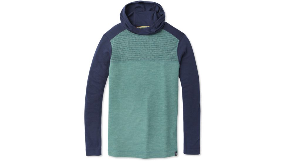 Smartwool Merino 250 Color Block Hoodie - Mens, Pine Gray Tick Stitch, Small, SW019018C11-S