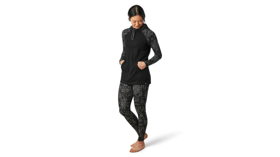 Smartwool Merino 250 Drape Neck Hoodie - Womens, Black Digital Snowflake, Medium, SW019244E36-M