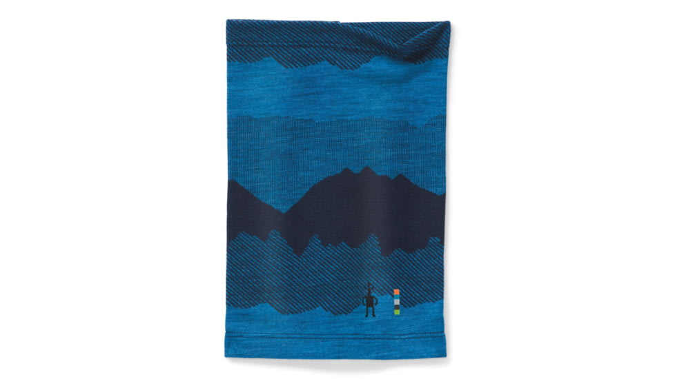 Smartwool Merino 250 Pattern Neck Gaiter - Kids, Deep Navy Mountain Scape, Small, SW000431E92-SM