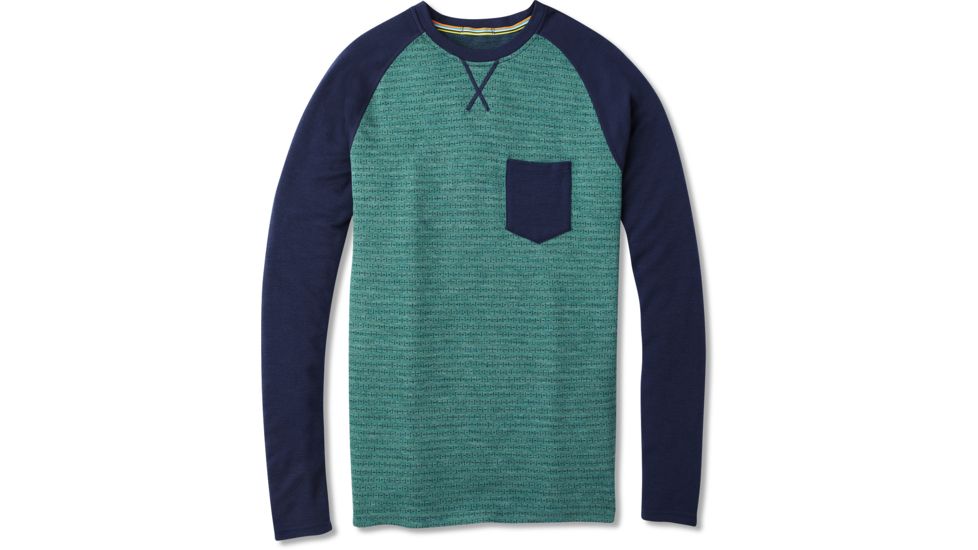 Smartwool Merino 250 Pocket Crew - Mens, Pine Gray Tick Stitch, Small, SW016084C11-S