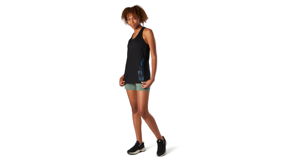 Smartwool Merino Sport 150 Paddle and Oars Graphic Tank - Womens, Black, Extra Small, SW000720001XS